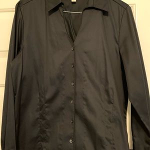 Black Buttondown Blouse XL Coldwater Creek